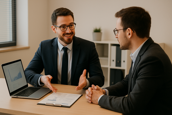 just two man, one the consultant and the other is the client